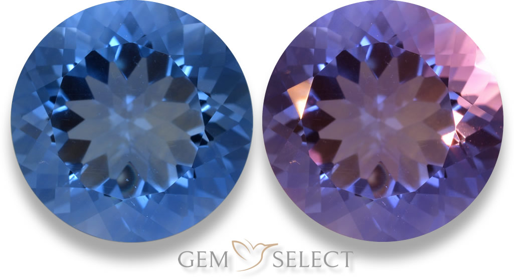 GemSelect のカラーチェンジ蛍石宝石 - 拡大画像