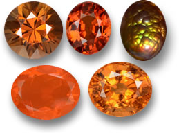 燃えるような宝石：ジルコン、サファイア、ファイアアゲート、ファイアオパール、スペサルタイトガーネット