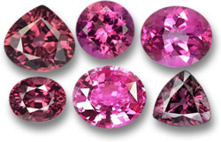 ホットピンクの宝石: ジルコン、トルマリン、ミスティック トパーズ、ロードライト ガーネット、サファイア、スピネル