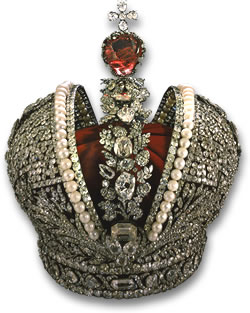 ロシア帝国の王冠 - ダイヤモンド、真珠、レッド スピネル