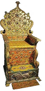 宝石で飾られたペルシャ帝国の玉座