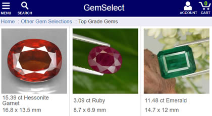 GemSelectGemstoneのWebサイト