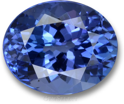 鮮やかなブルーのオーバル タンザナイト宝石
