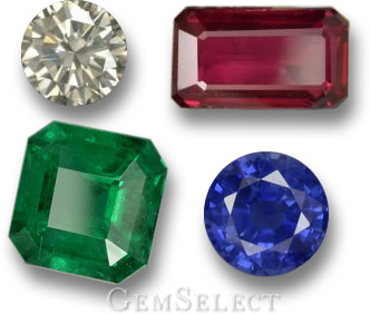 伝統的な4つの貴重な宝石-ダイヤモンド、ルビー、エメラルド、サファイア