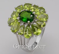 クロムグリーンダイオプサイトリング Green Chrome Diopside Ring