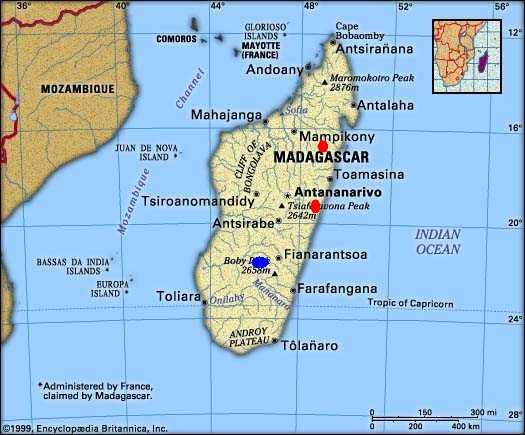 マダガスカルの地図