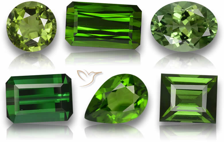 Green Tourmaline Gemstones - Natural, Certified