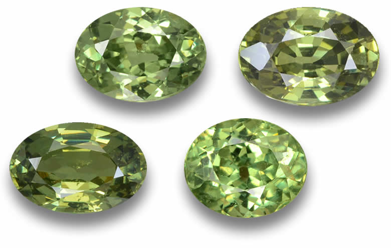 Oval Demantoid Garnet Gems - Natural, Certified