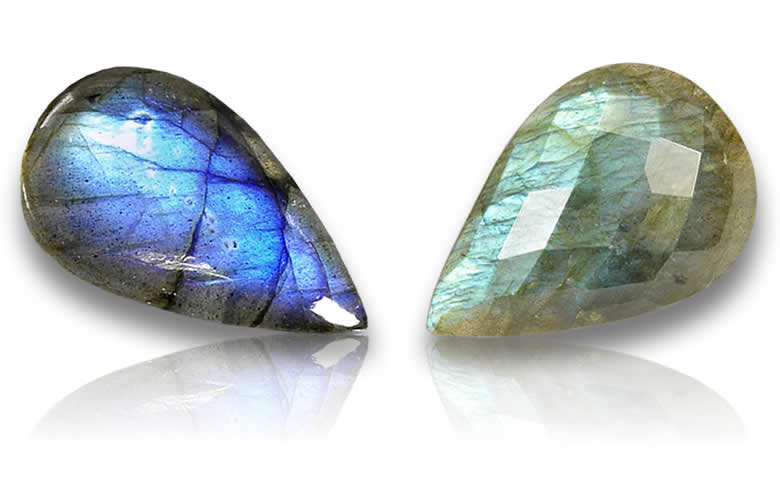 Pear Shaped Labradorite Gems - Natural, Certified