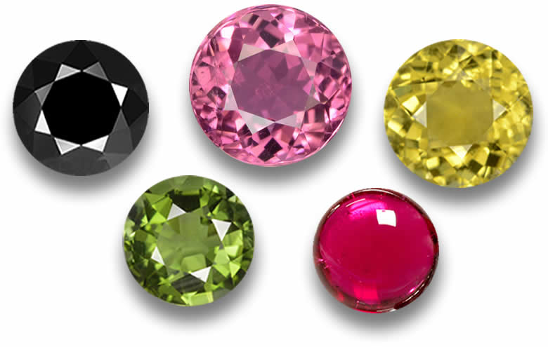 Loose Round Tourmaline Stones, Round, Calibrated, Green, Pink, Black Gems, Wholesale Round Tourmalines