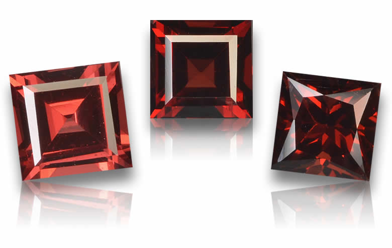 Square Shaped Pyrope Garnet - Natural, Certified