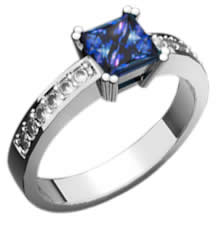 Palladium Tanzanite Ring