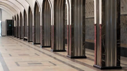 Rhodonite Inlay in the Moscow Metro