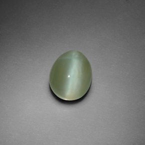3.02カラットの天然グリーンActinolite Cat's Eye（10.2×8 mm・オーバルカット）