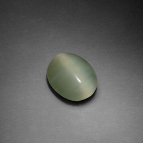 2.37カラットの天然グリーンActinolite Cat's Eye（9.9×8 mm・オーバルカット）