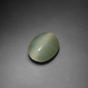 2.37カラットの天然グリーンActinolite Cat's Eye（9.9×8 mm・オーバルカット）