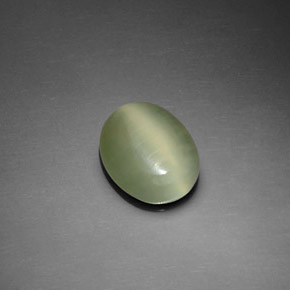 2.20カラットの天然グリーンActinolite Cat's Eye（10×8 mm・オーバルカット）
