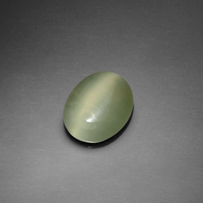 2.20カラットの天然グリーンActinolite Cat's Eye（10×8 mm・オーバルカット）