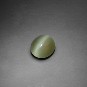 1.25カラットの天然グリーンActinolite Cat's Eye（7.5×6.7 mm・オーバルカット）