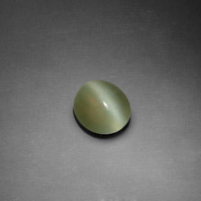 1.25カラットの天然グリーンActinolite Cat's Eye（7.5×6.7 mm・オーバルカット）