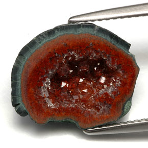 5.67カラットの天然マルチカラーアゲートジオード（15×12.5 mm・ファンシーシェイプ）