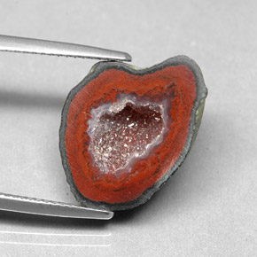 9.86カラットの天然マルチカラーアゲートジオード（18.2×13.6 mm・ファンシーシェイプ）