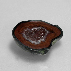 9.85カラットの天然マルチカラー瑪瑙ジオード、ファンシーシェイプ、オペーク