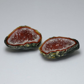カラットの天然マルチカラーアゲートジオード（27.2×18.7 mm・ファンシーシェイプ）