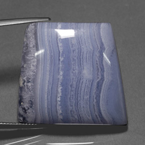 45.76カラットの天然ブルーアゲート（27.3×26 mm・透明）