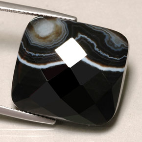 29.53カラットの天然マルチカラーアゲート（21.3×19.6 mm・クッションカット）