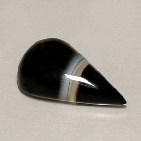 17.64カラットの天然マルチカラー瑪瑙、洋梨の形、オペーク