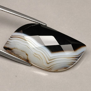 27.84カラットの天然マルチカラー瑪瑙、ファンシーシェイプ、オペーク