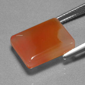 9.32カラットの天然オレンジアゲート（14.5×11.7 mm・透明）