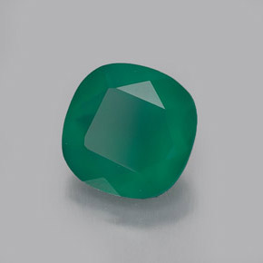 1.28カラットの天然グリーンアゲート（7.1×7.1 mm・透明）