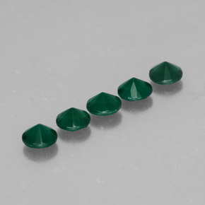 カラットの天然グリーンアゲート（4.09 mm・透明）