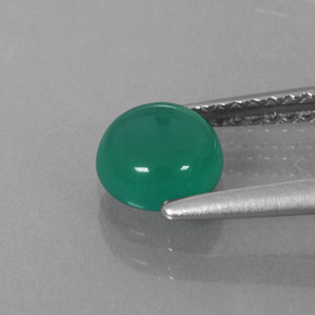 0.89カラットの天然グリーンアゲート（6.17 mm・透明）