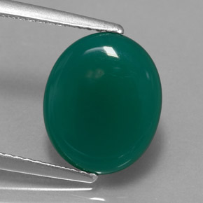 2.75カラットの天然グリーンアゲート（12×10 mm・透明）