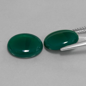 カラットの天然グリーンアゲート（12.1×9.9 mm・透明）
