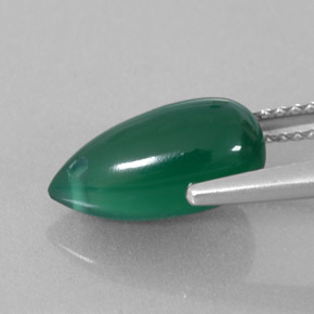 2.88カラットの天然グリーン瑪瑙、透明、透明/半透明