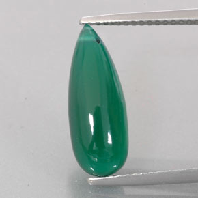 4.34カラットの天然グリーンアゲート（16.7×6.2 mm・透明）