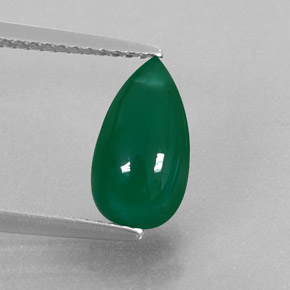 2.56カラットの天然グリーンアゲート（11.1×6 mm・透明）