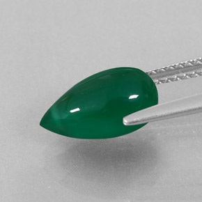 2.56カラットの天然グリーンアゲート（11.1×6 mm・透明）