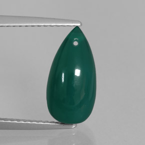 3.93カラットの天然グリーンアゲート（13.3×6.9 mm・透明）