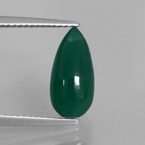 3.28カラットの天然グリーンアゲート（12.9×6.3 mm・透明）