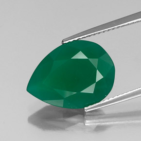 5.52カラットの天然グリーンアゲート（15.8×11.7 mm・透明）