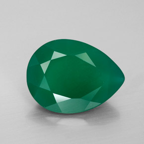 6.53カラットの天然グリーンアゲート（15.9×12 mm・透明）