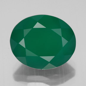 4.42カラットの天然グリーンアゲート（12.1×10 mm・透明）