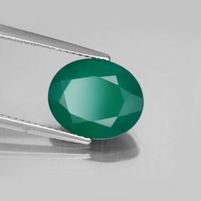 3.65カラットの天然グリーンアゲート（12.1×10 mm・透明）