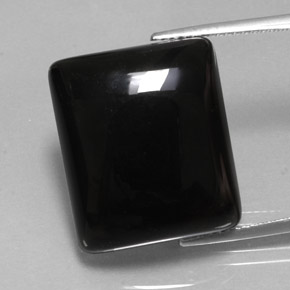 23.85カラットの天然黒アゲート（20.1×17.2 mm・バゲット）