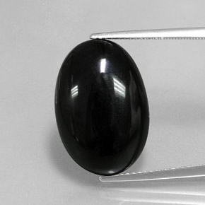 13.65カラットの天然黒アゲート（20×13.7 mm・オーバルカット）